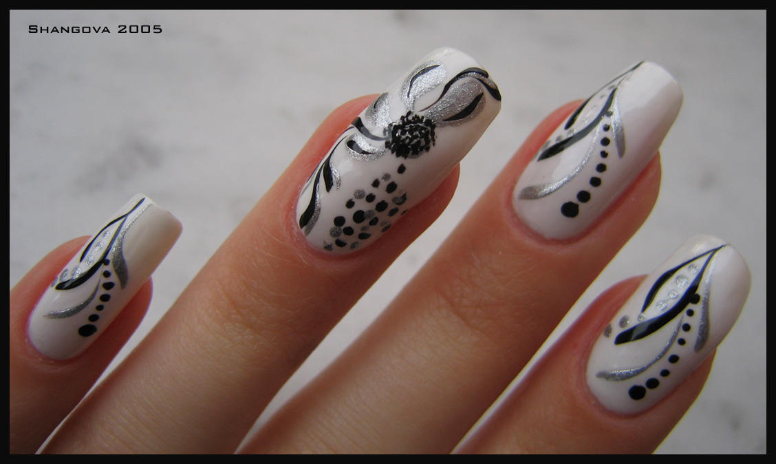 7. Silver Glitter Marble Nails - wide 4