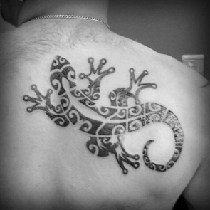 Maori lizard - chest tattoo