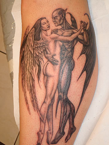 A tattoo design needs fairy angle and demon tattoos,tribal shoulder tatt