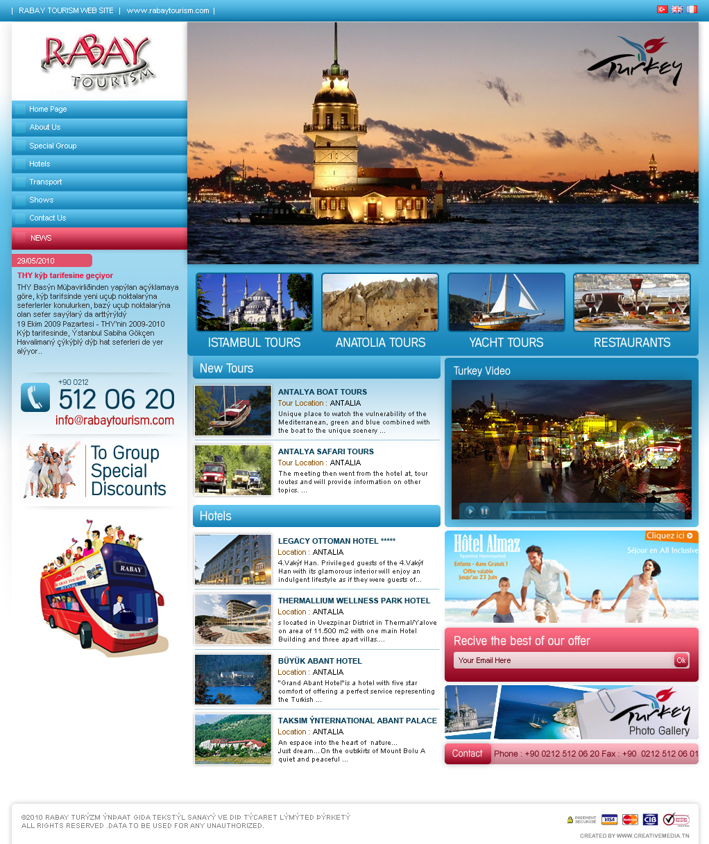 tourism web page