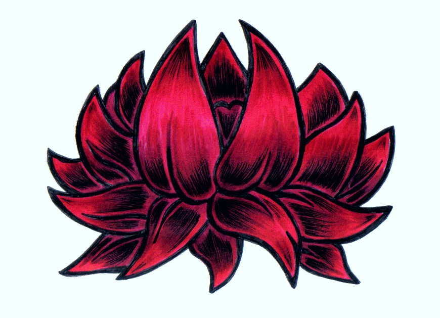 DV Lotus Flower | Flower Tattoo