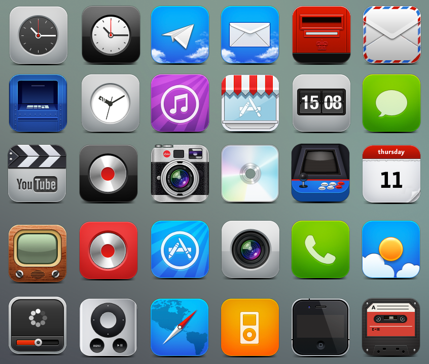 iPhone HD icons by fenixtx22 on DeviantArt
