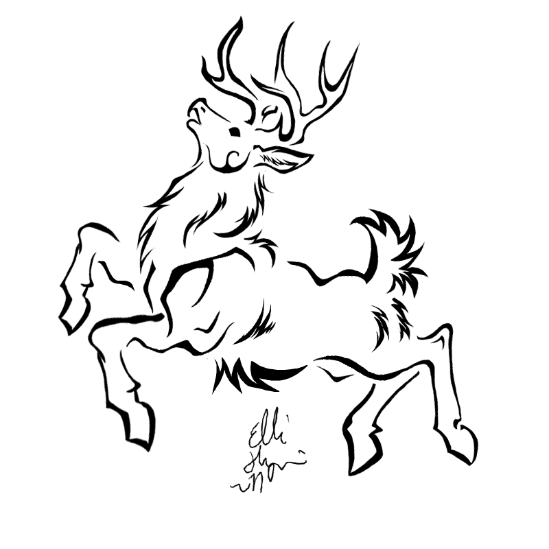 Jumping deer tattoo by GreenEco94 on deviantART
