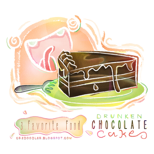 30 day drawing challenge csz97 3 favorite food chocolate cake desserts drawing illustration digital art painting