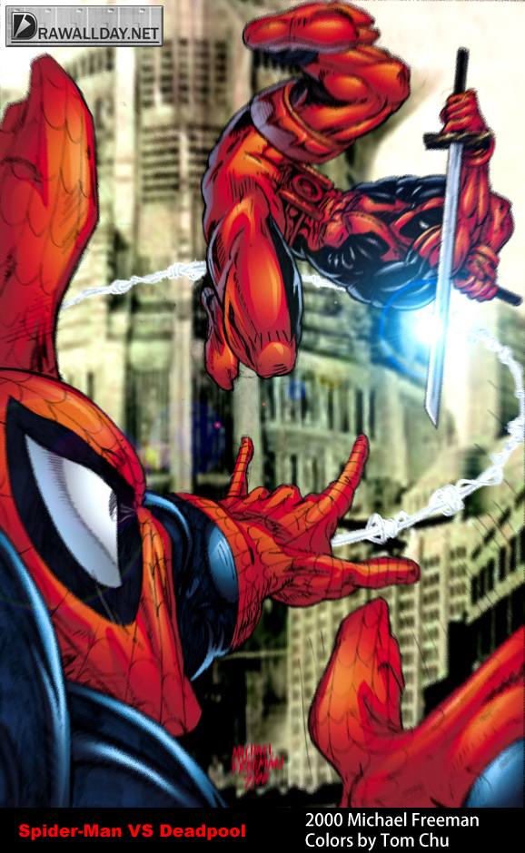 Spiderman VS Deadpool by drawallday on DeviantArt