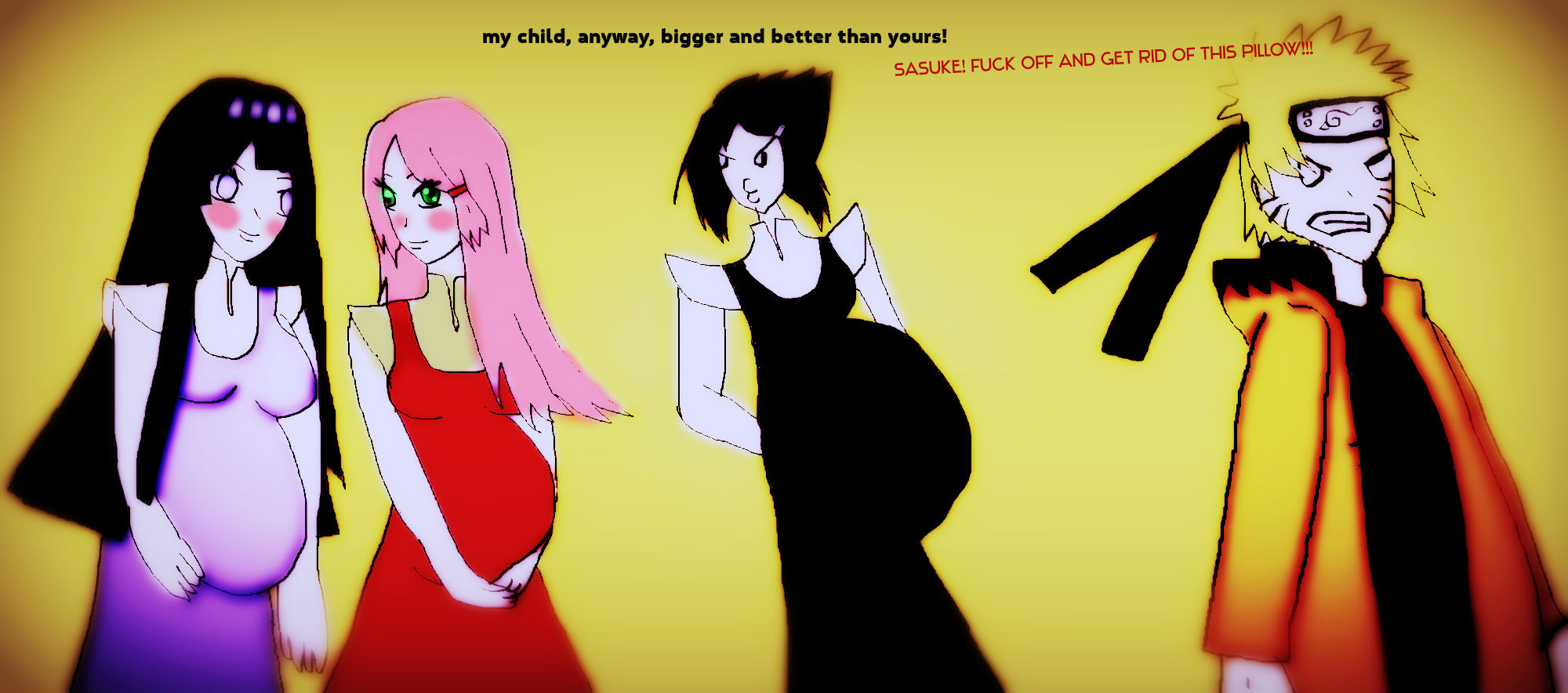 Naruto, Sakura, Hinata and Sasuke by stockingsama on DeviantArt