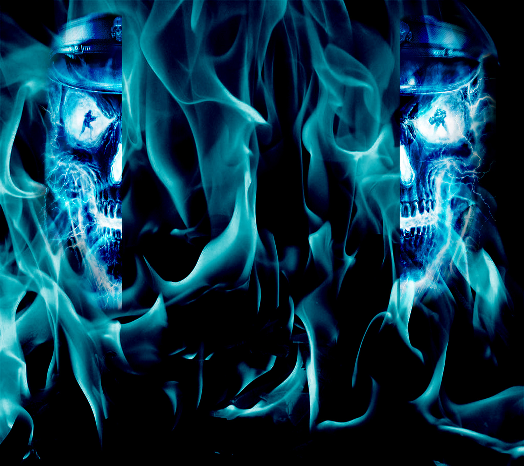 blue skull youtube background by thepoweroffive fan art wallpaper 