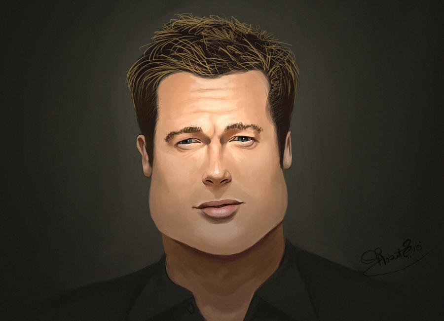 brad pitt caricature. Brad Pitt Caricature by
