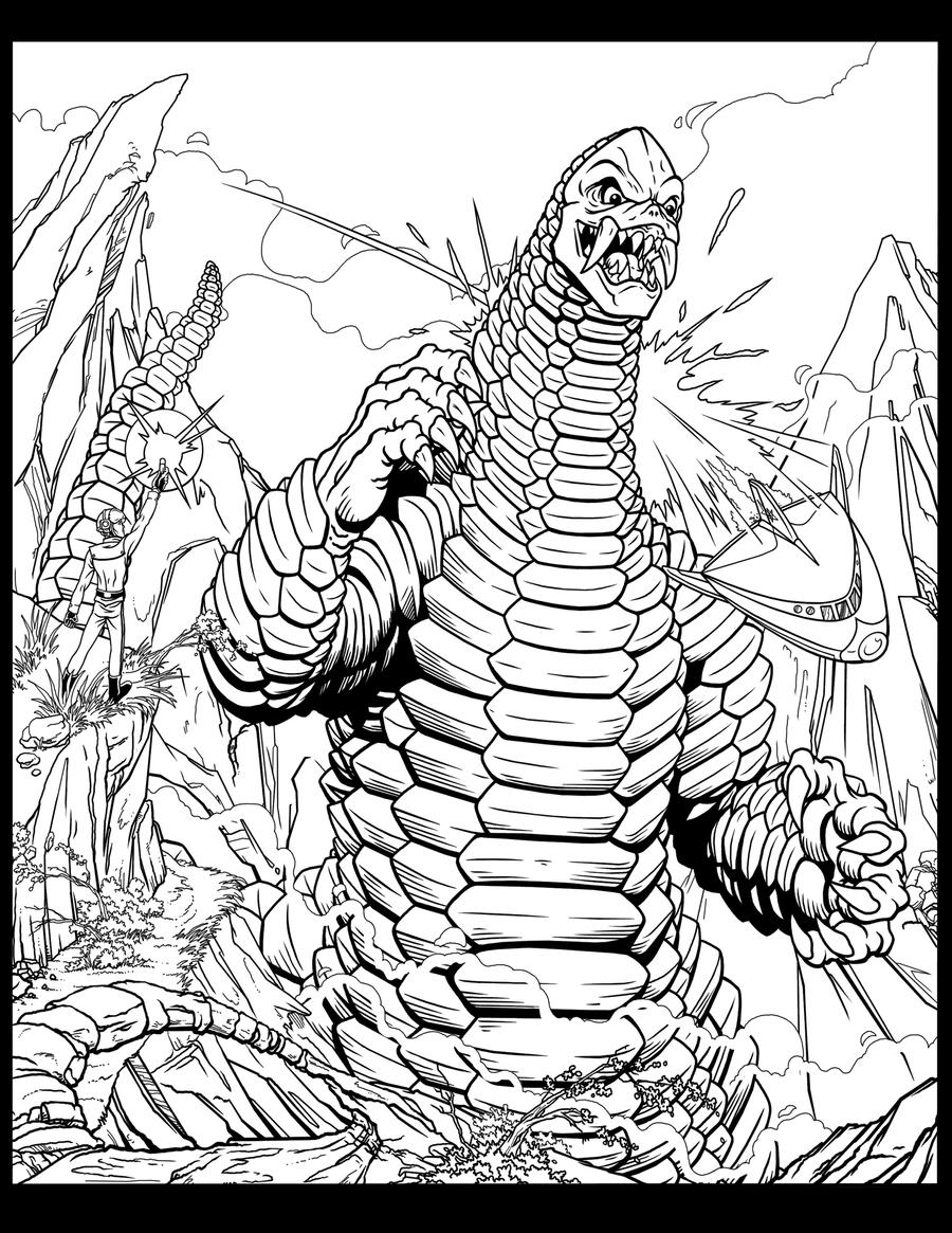 ultraman vs red king coloring pages - photo #1