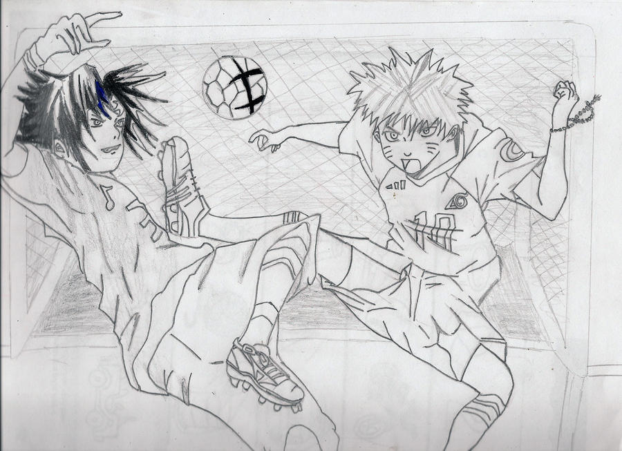 naruto vs sasuke drawings. Naruto vs Sasuke Soccer Style