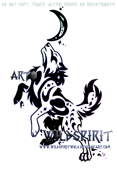 tribal wolf tattoo. Space Tribal Wolf Tattoo by
