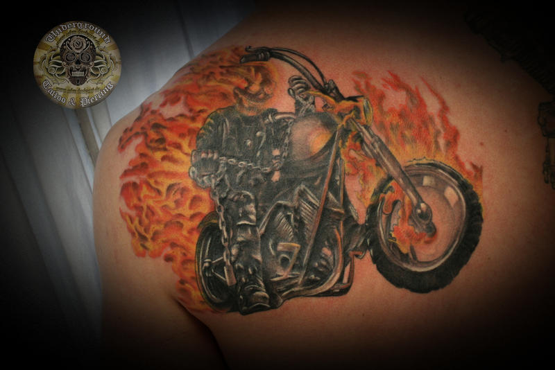 Ghost rider tattoo fin