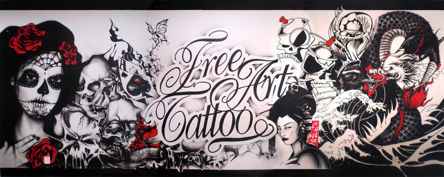 free art tattoo wall by