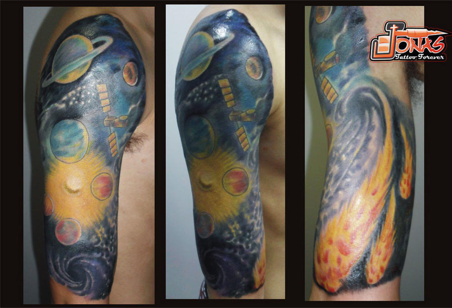 space tattoo. Freehand Space Tattoo by