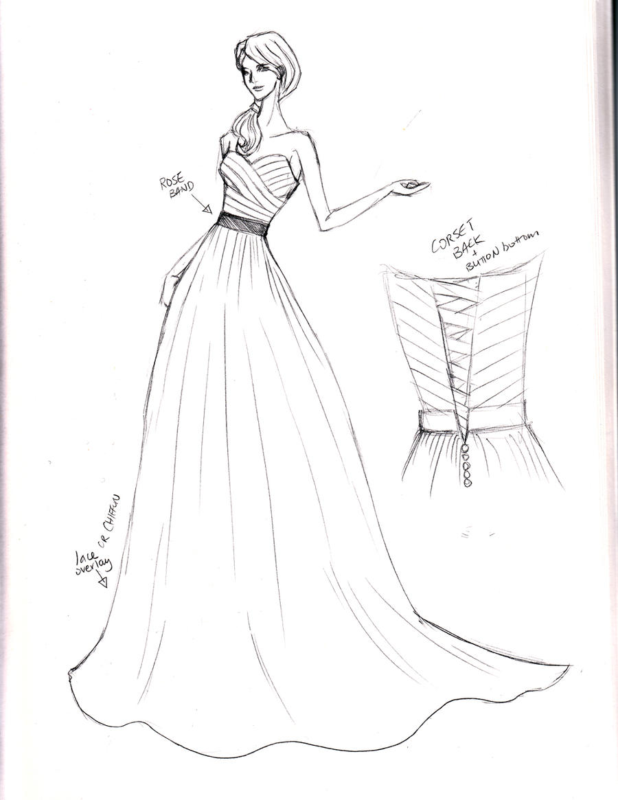 sketch wedding gown by shushuwafflez traditional art drawings other ...
