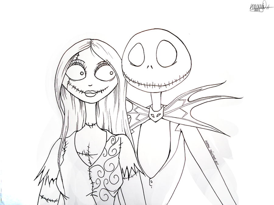 jack and sally coloring pages - photo #3