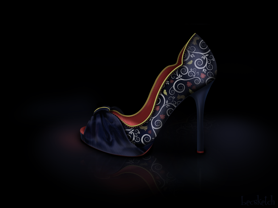 snow_white__s_shoe___disney_sole_by_becsketch-d4gkhpg