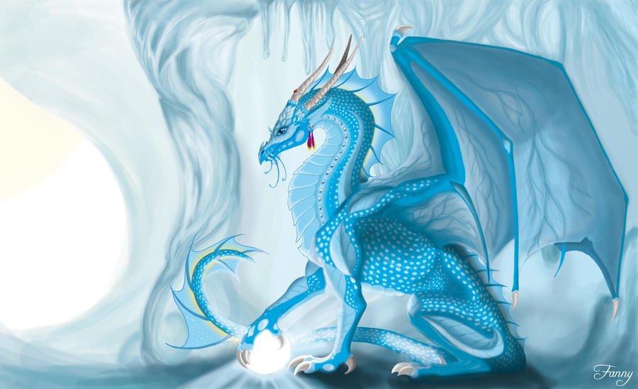 Dragon in IceCave by LarimarDragon