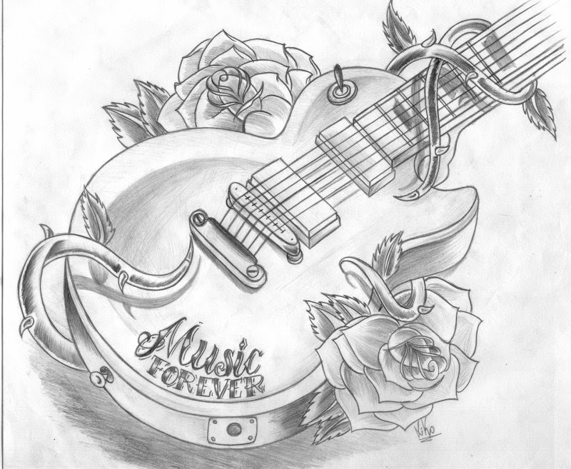 guitar tattoos designs