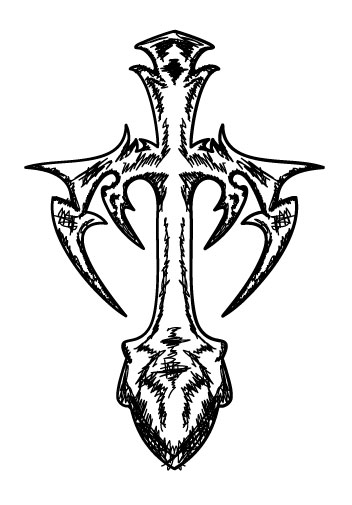 Evil Cross Tattoo Design By