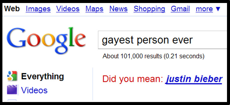justin bieber google. Google hates Justin Bieber by
