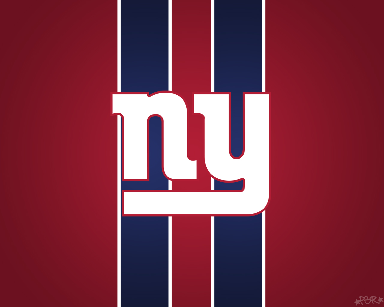 New York Giants Logo w/ Stripes and Red Background (by ~pasar3) | 1280 x 