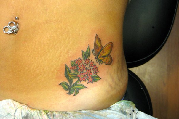 butterfly tattoos on hip