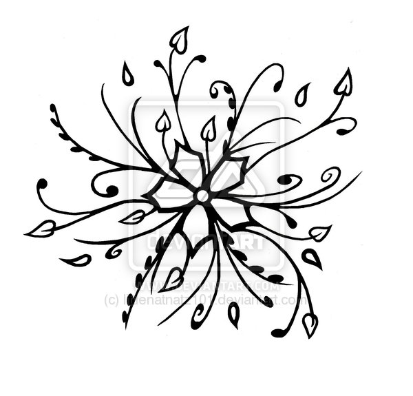 Flower Tendrils Tattoo Design | Flower Tattoo