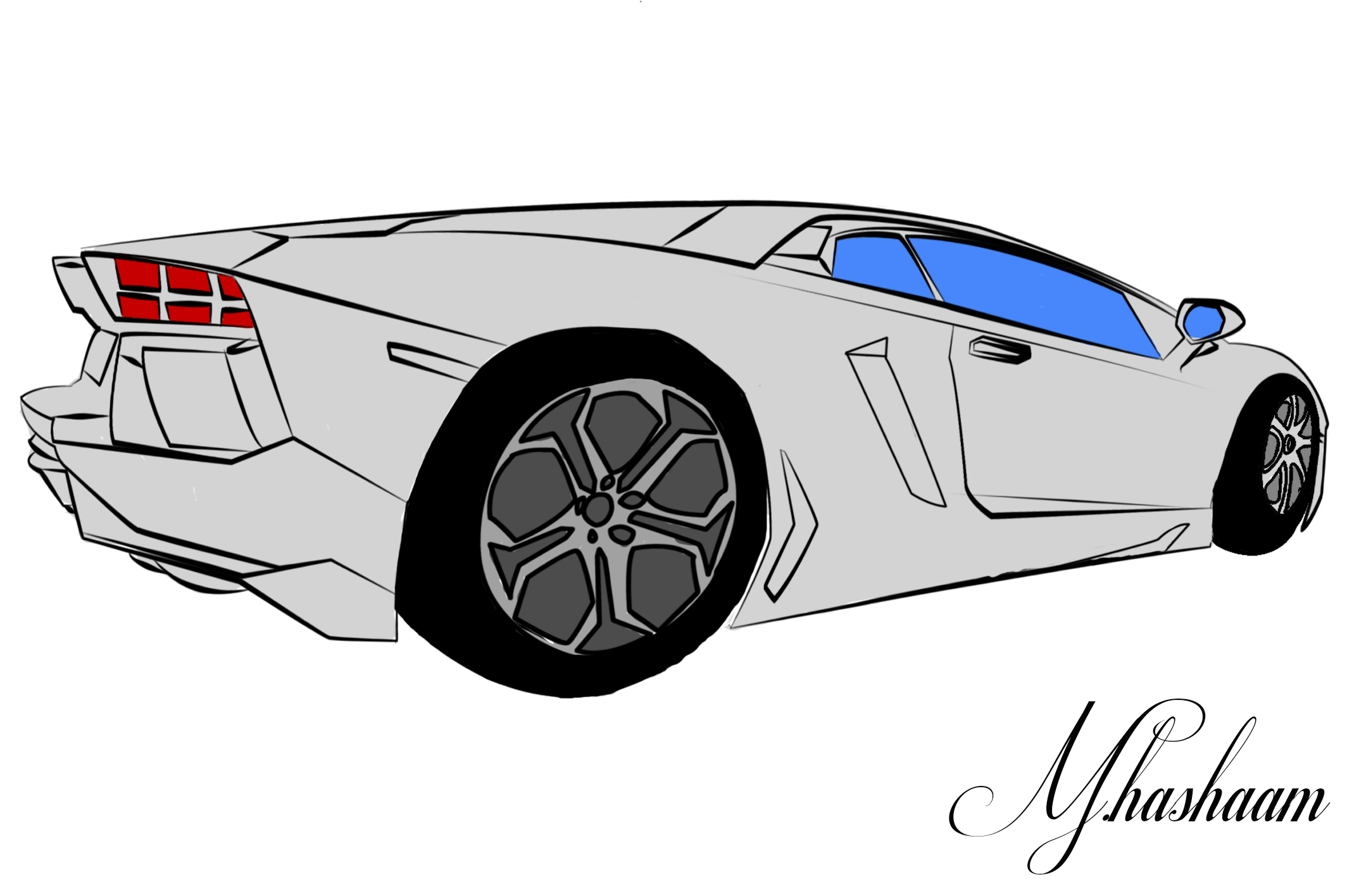 Lamborghini Aventador Sketch by TecArtist on DeviantArt