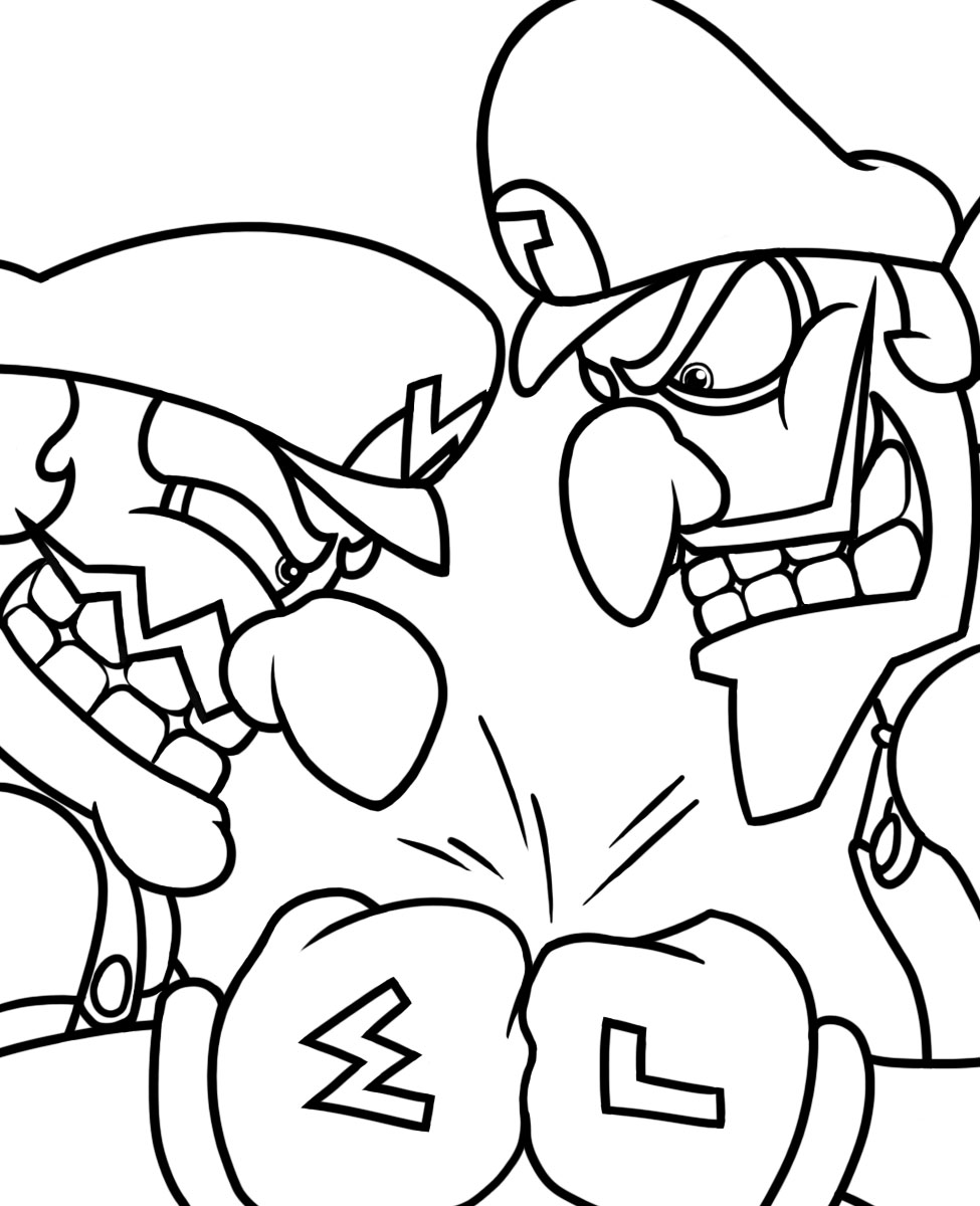 wario and waluigi coloring pages - photo #4
