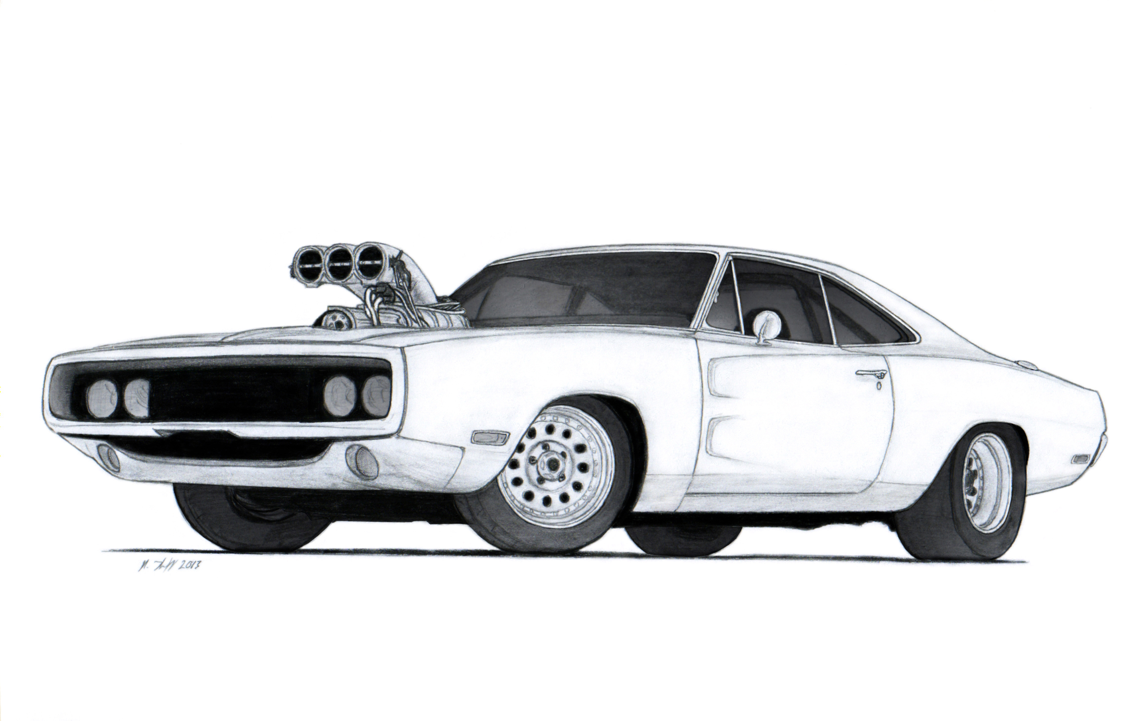 Muscle Car Drawing 11