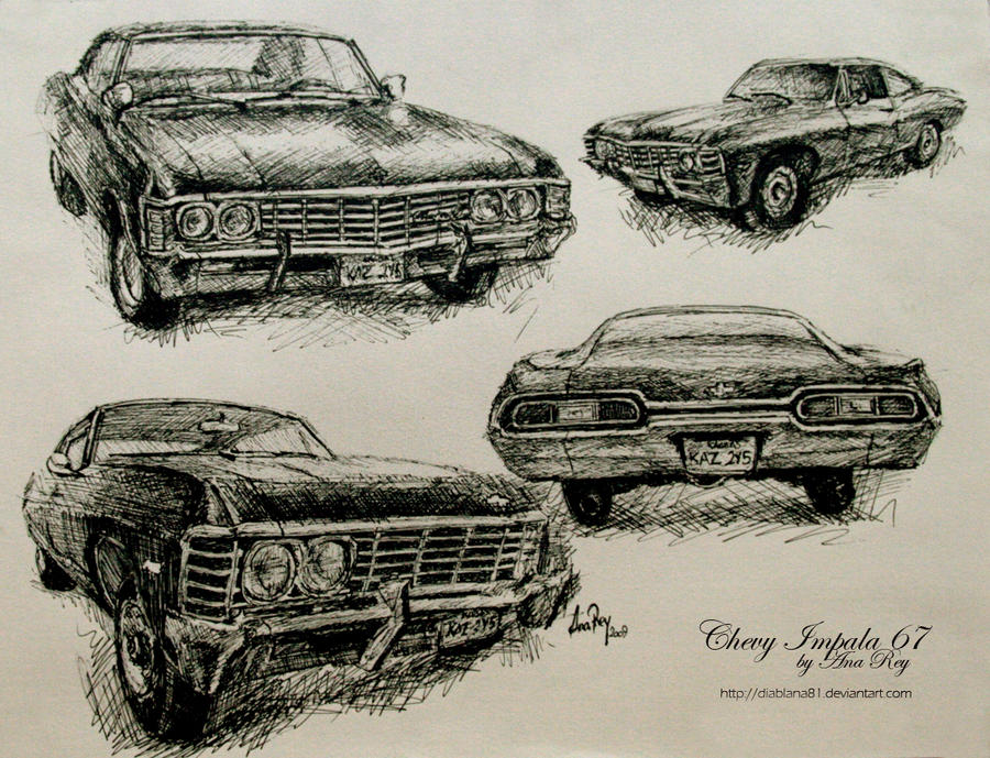 Chevy Impala 67 sketches by diablana81 on deviantART