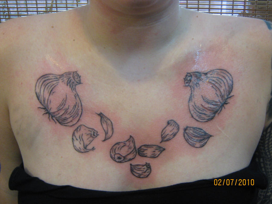 Garlic Chest - chest tattoo