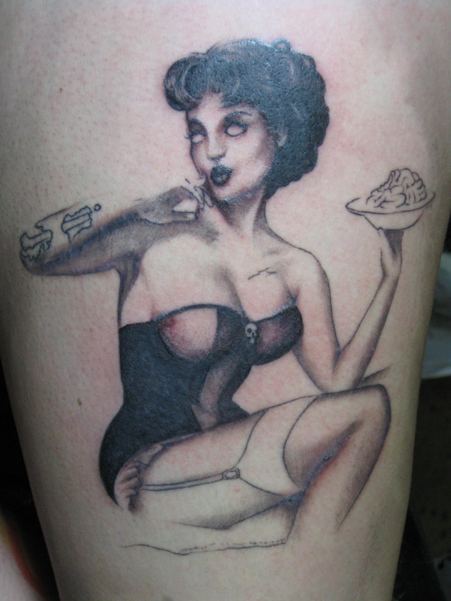 zombie pin up girl tattoo