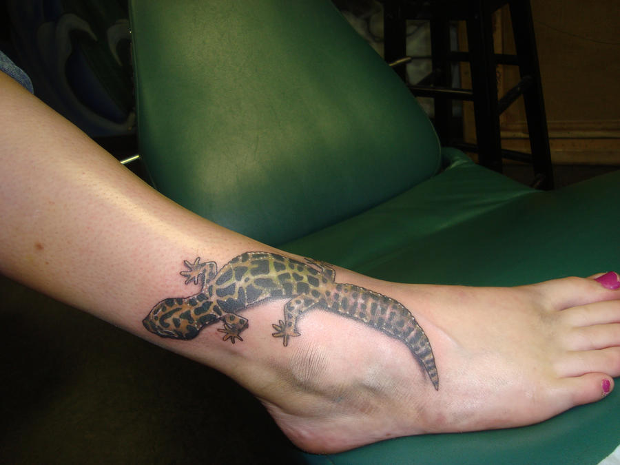 A tattoo design picture by Grinder Tattoo: animal,leopard. Leopard Gecko