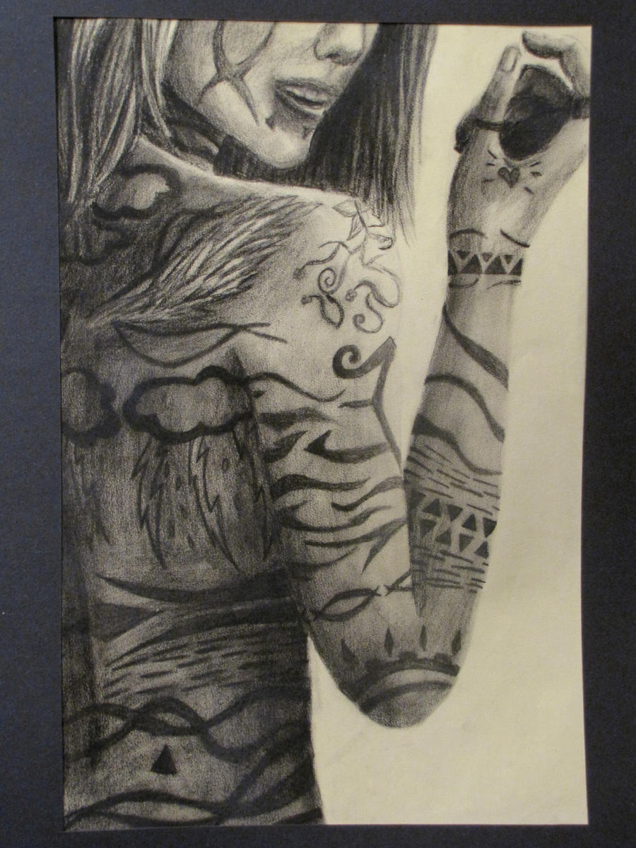 Schurze Tattoo Girl 56 x 73 cm