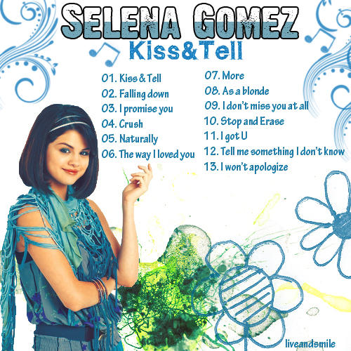 selena gomez kiss and tell album art. selena gomez kiss and tell cd.