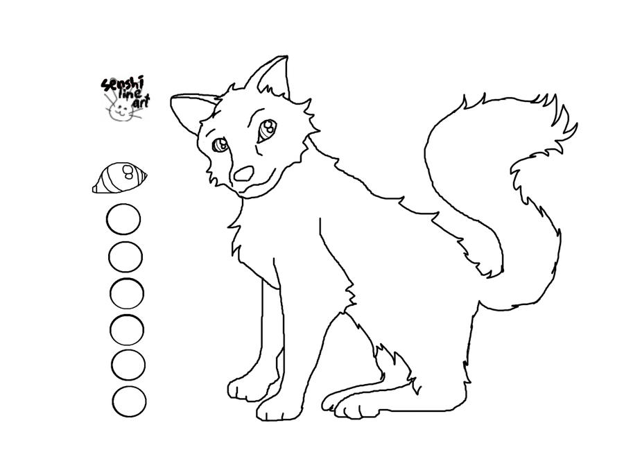 anime wolf lineart. Free Wolf Line Art by