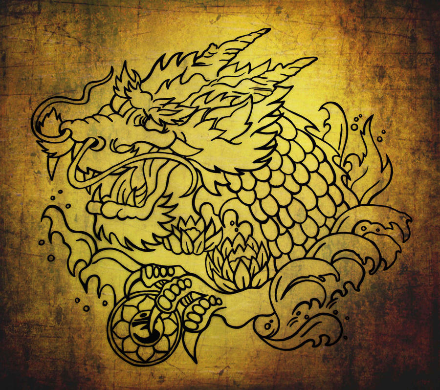 Tibetan Dragon Tattoo Design