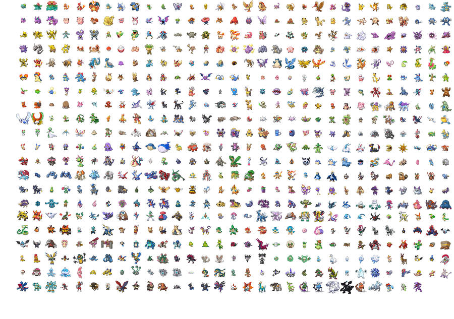 pokemon sprites all. all 649 pokemon sprites by