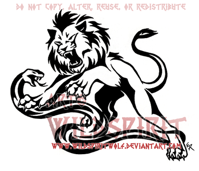 Tribal Fury Lion Snake Tattoo by WildSpiritWolf on deviantART