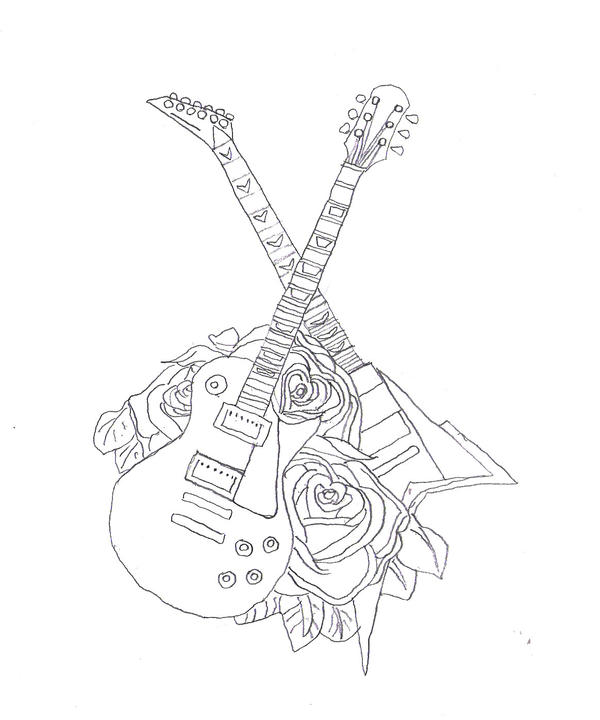guitar tattoo designs. Guitar Tattoo Design Contour