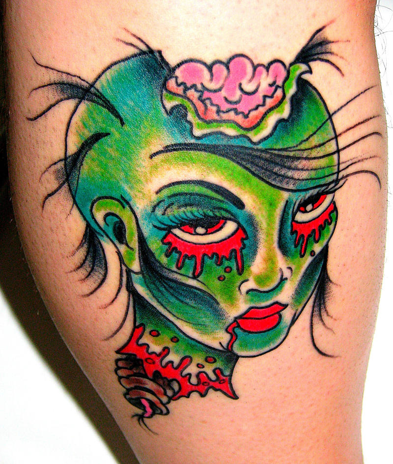 Zombie Pinup Tattoo by mikelutes on deviantART zombie pin up tattoo designs