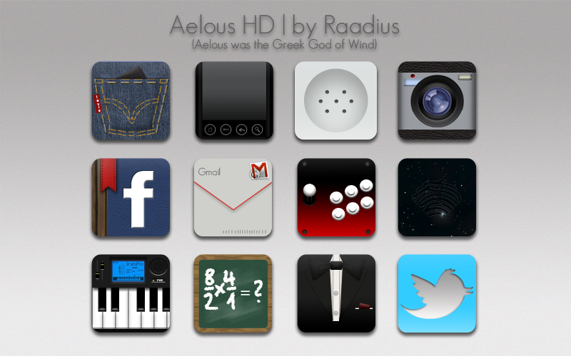 Aeolus HD social and application icons