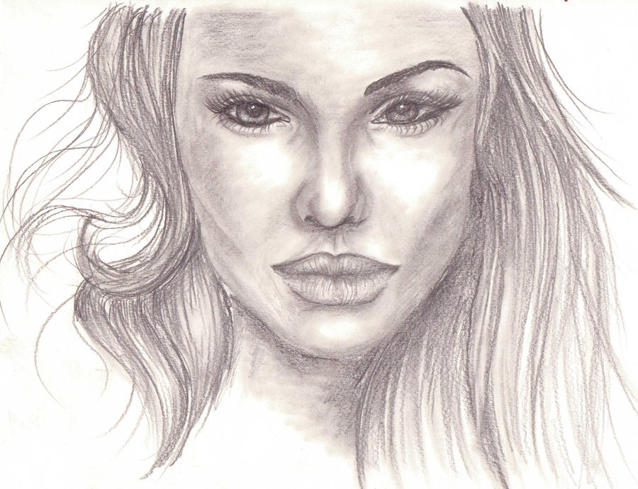 Angelina Jolie Drawing by LilMissLeah on deviantART