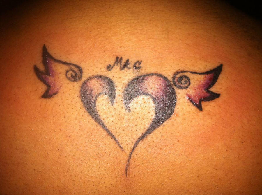 Heart Tattoo With Initials