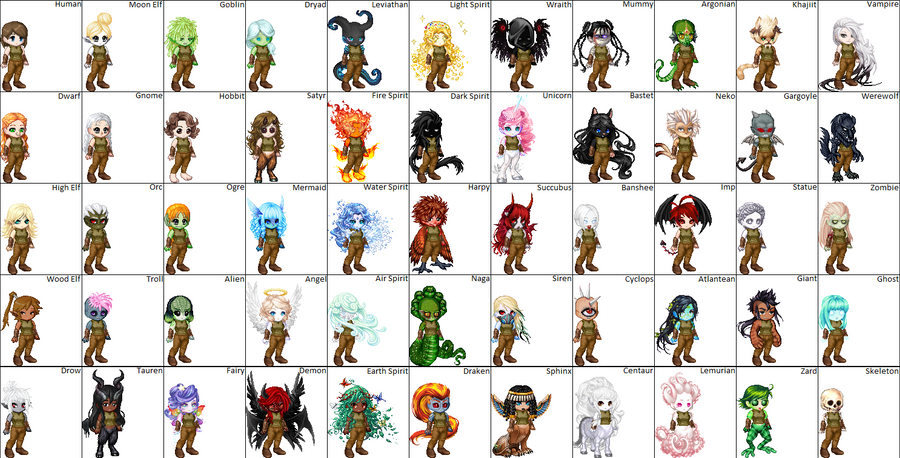 55 Character Races by calcol28 on DeviantArt