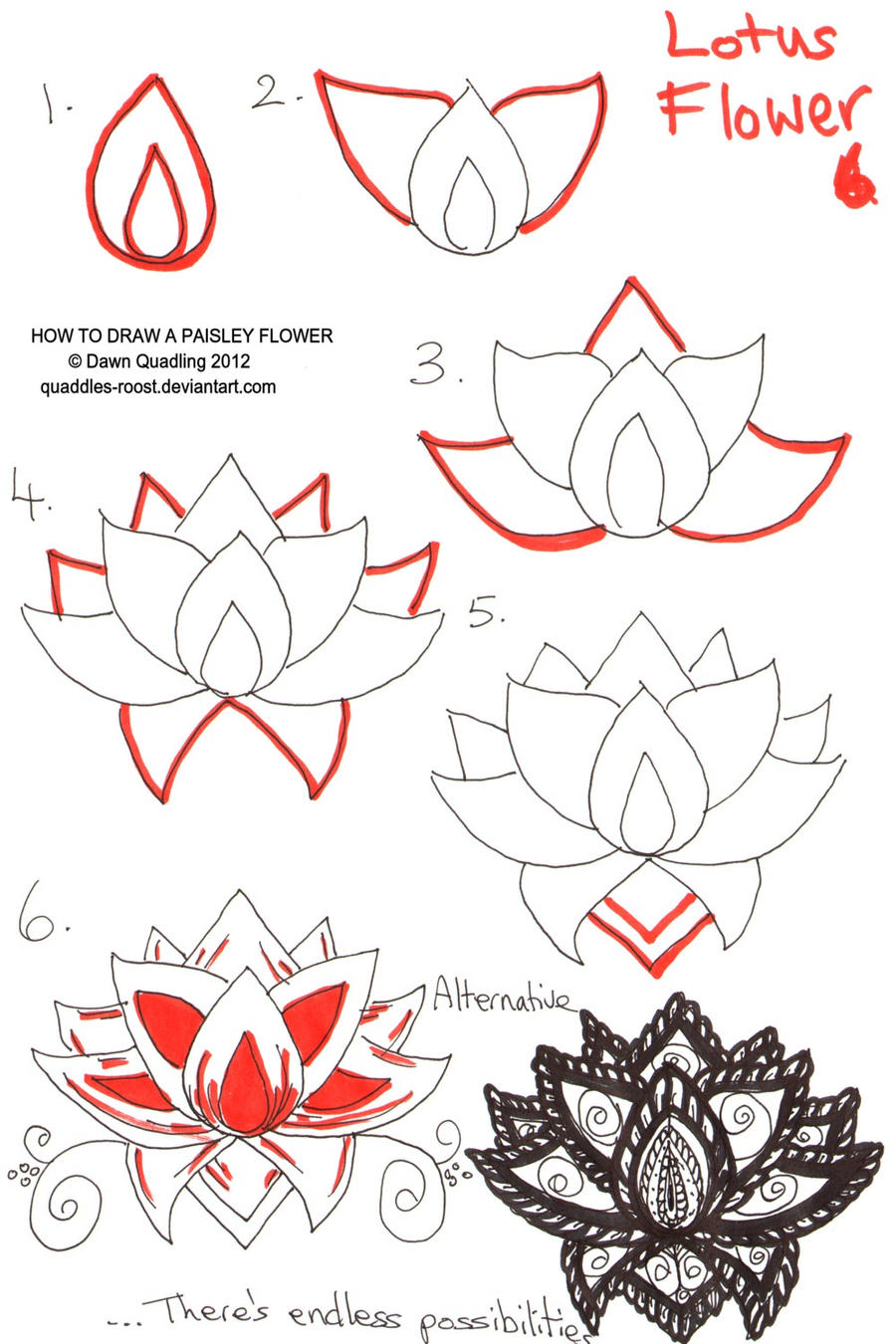How to draw Paisley Flower 06 by Quaddles-Roost on DeviantArt