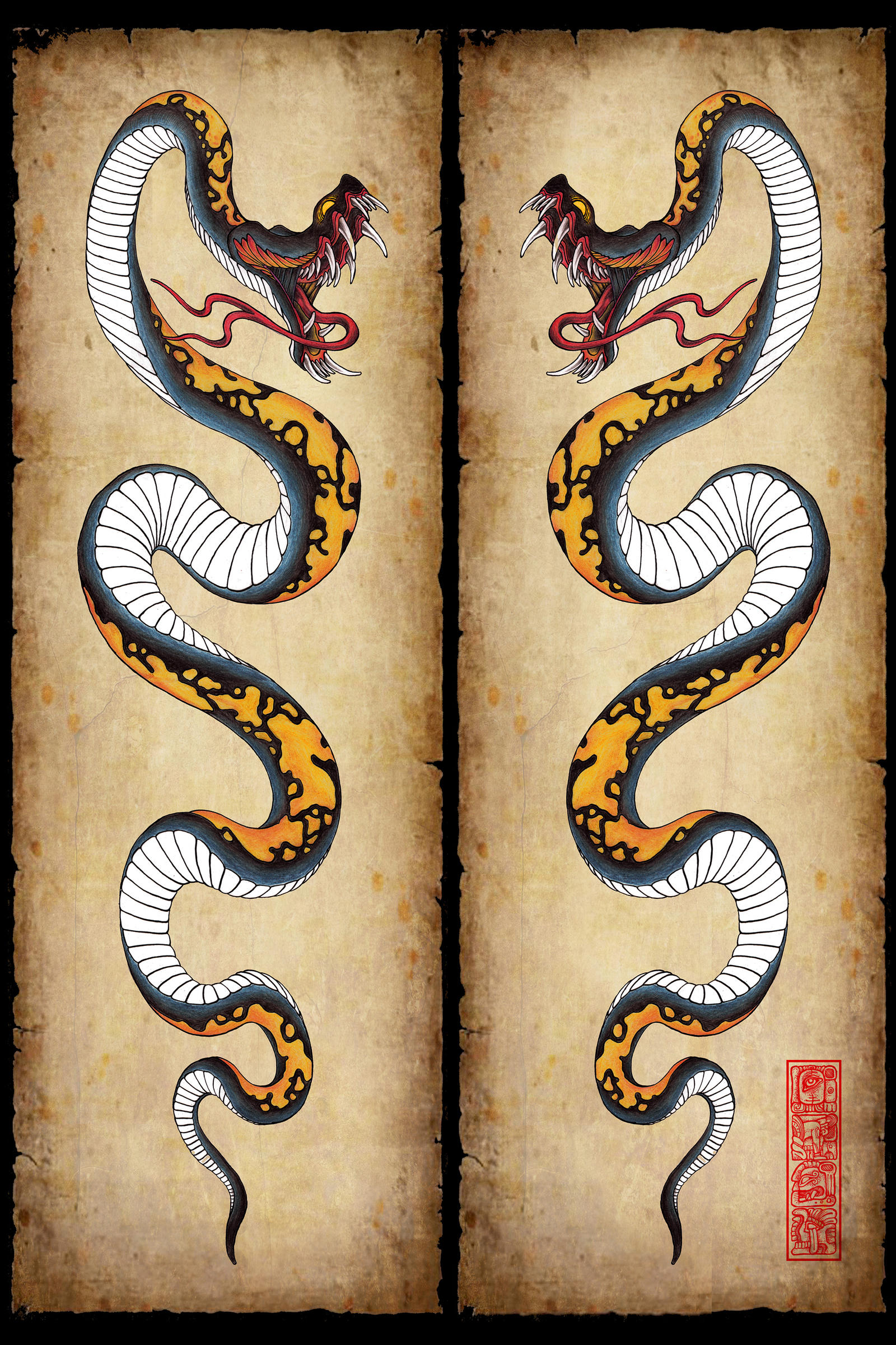 Snake tattoo design by burke5 on DeviantArt