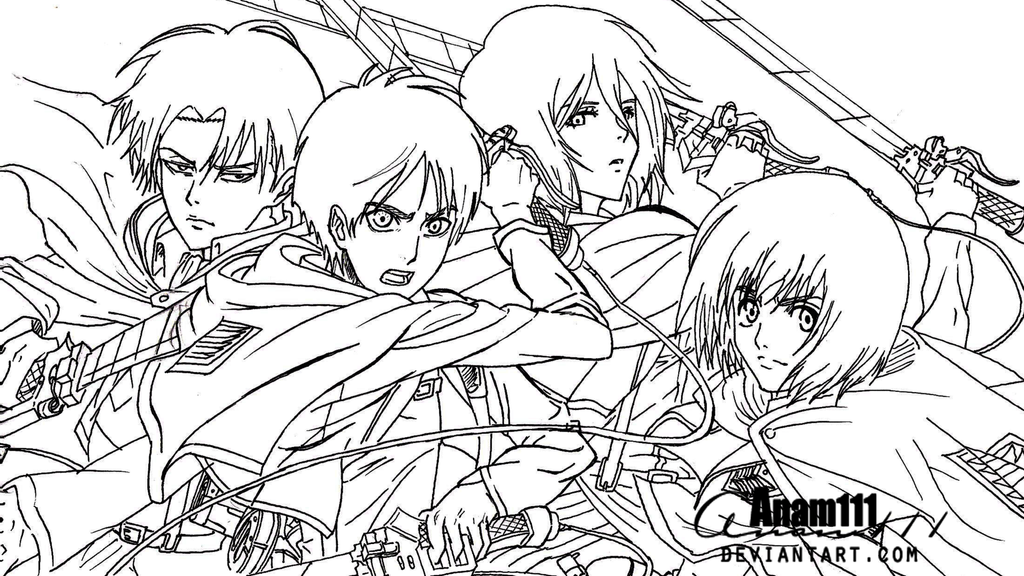 Attack On Titans - Free Colouring Pages